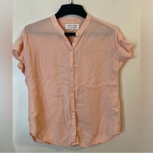 Anthropologie Pastel  Peach Tencel Lyocell  Button-Down Shirt